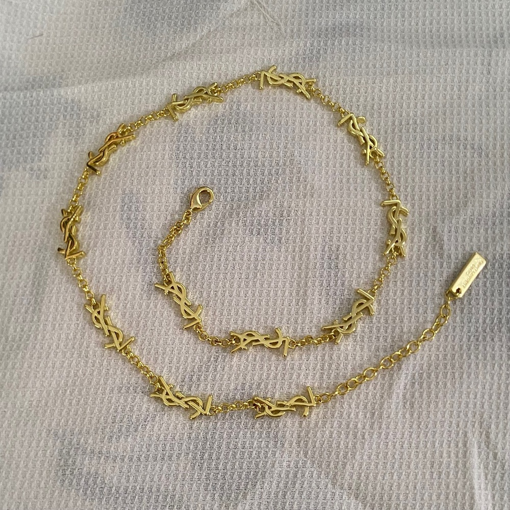 YS Gold Plated Multi Logo Necklace